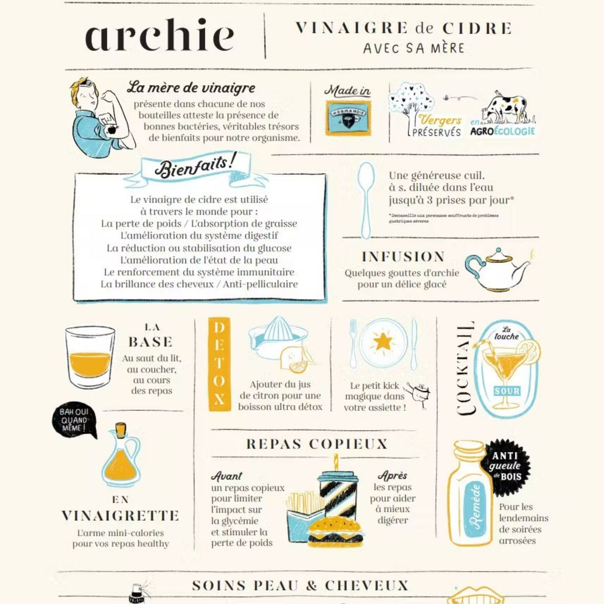 Vinaigre de cidre BIO, Archie – Fraîcheur Saveur