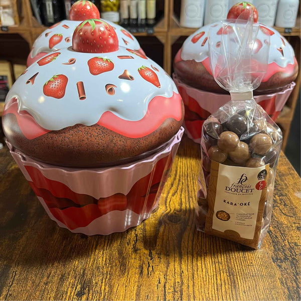 Strawberry Cupcake Metal Box - François Doucet Chocolates