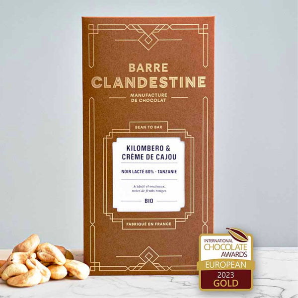 Chocolat Kilombero et Crème de Cajou - Barre Clandestine