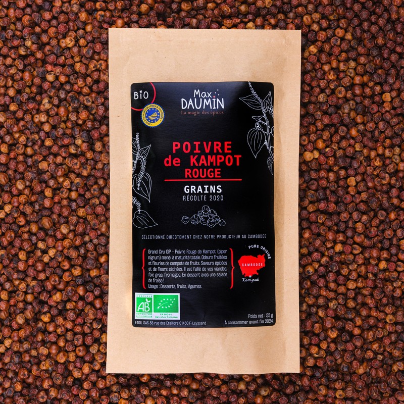 Poivre rouge de Kampot Bio IGP en grains – Max Daumin