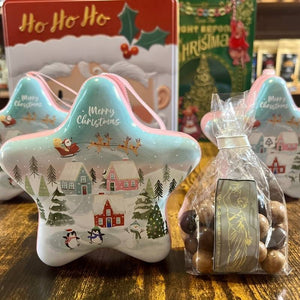 Boîte Métallique Étoile Village de Noël - Chocolats François Doucet