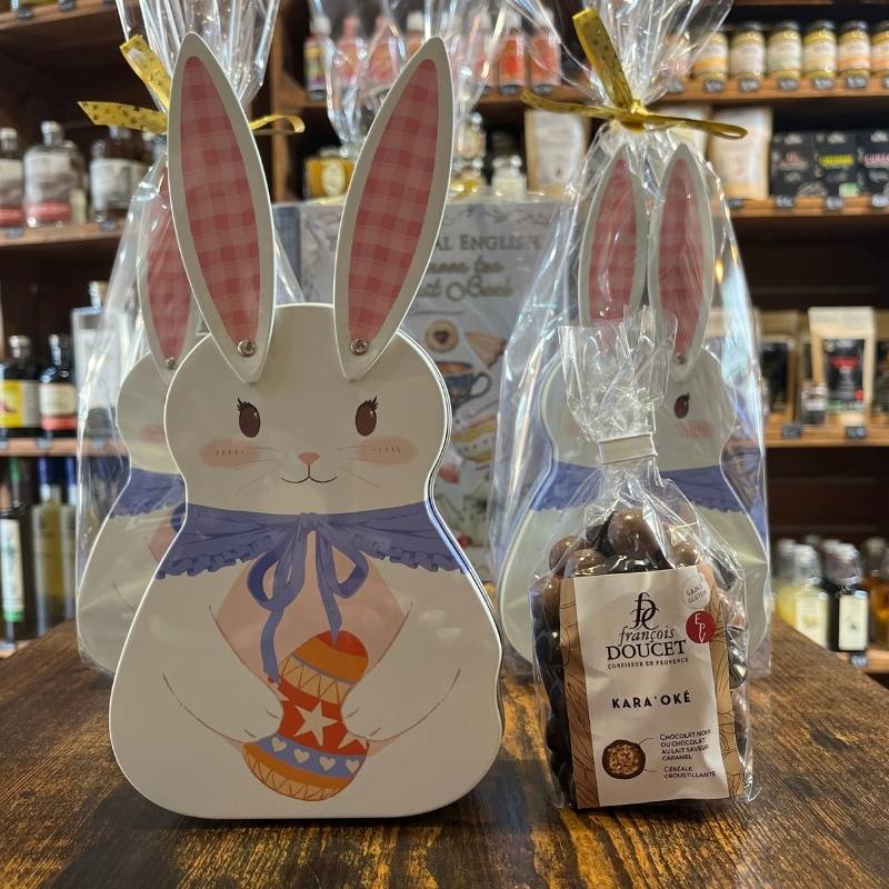 Boîte Métallique Petit Lapin Blanc - Chocolats François Doucet