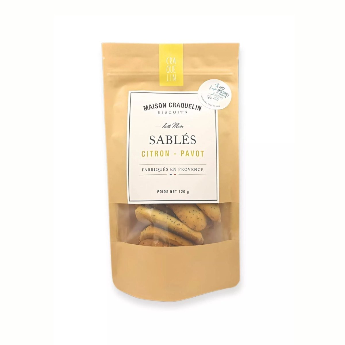 Sablés Citron - Pavot 120g - Maison Craquelin