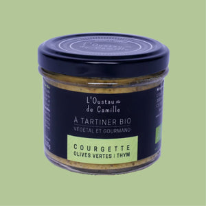 Tartinables Bio Courgette Olives Vertes Sarriette - L'Oustau de Camille