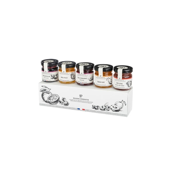 Plumier-Box mit 5 Marmeladen à 35 g – Maison Perrotte