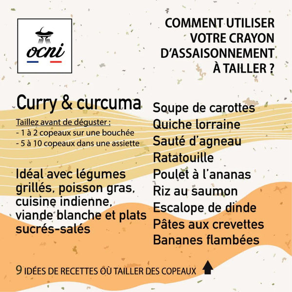 Crayon d’assaisonnement Curry et Curcuma Bio - OCNI