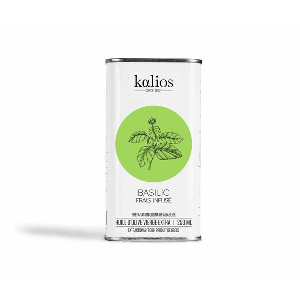 Olivenöl mit frisch angereichertem Basilikum – Kalios
