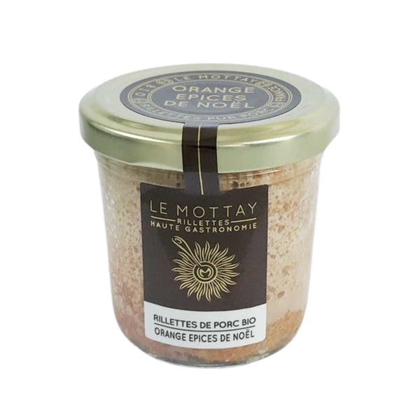 Organic pork rillettes with candied orange and Christmas spices - Le Mottay Gourmand