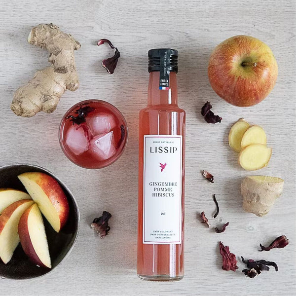 Sirop Gingembre Pomme Hibiscus 25cl - Lissip
