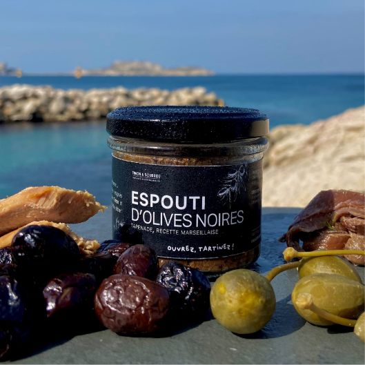 Espouti-Aufstriche mit schwarzen Oliven, 100 g – Timon &amp; Sourrieu