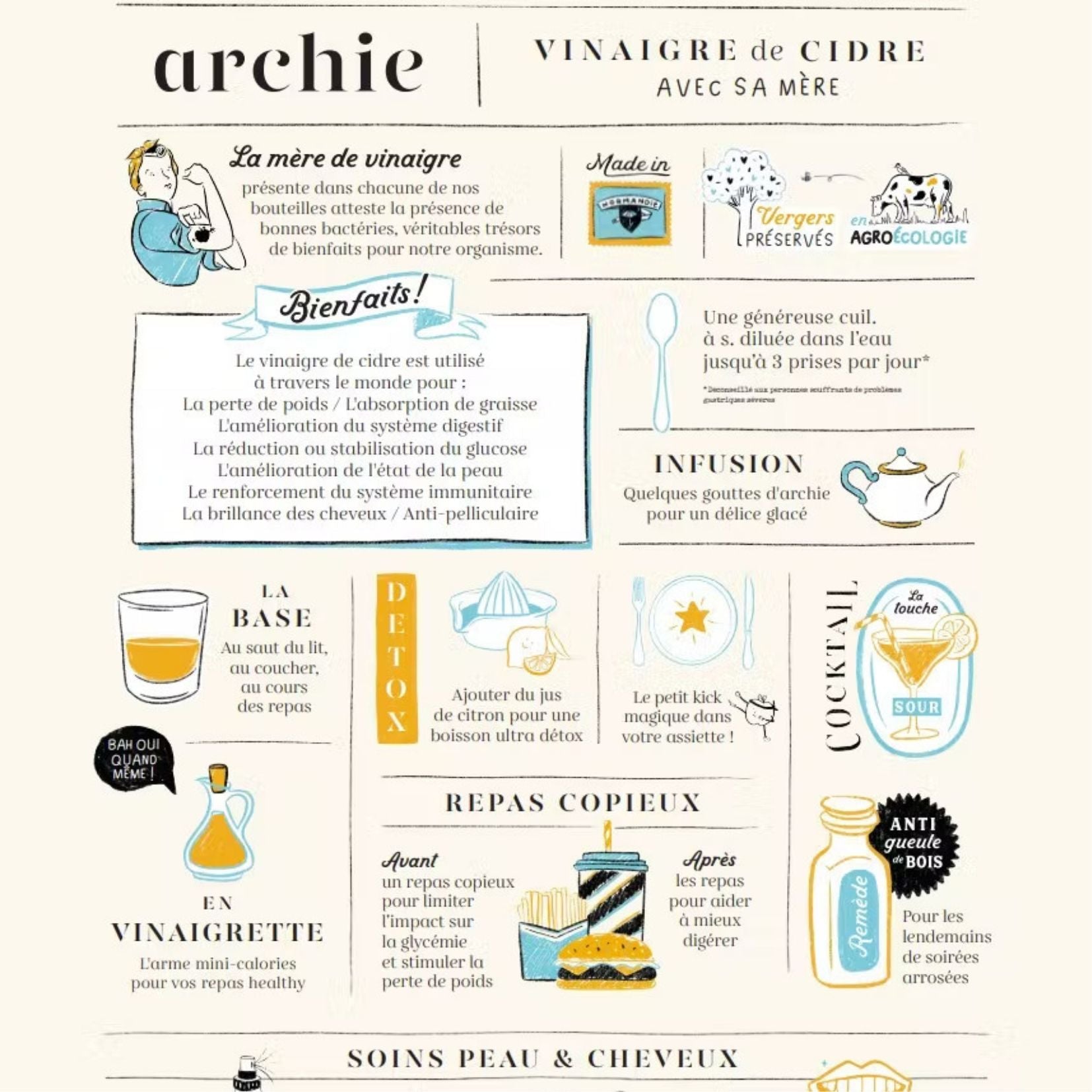Vinaigre de cidre Biologique 50 cl - Archie – Le Coin des Épicuriens